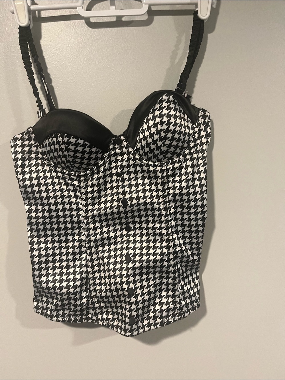 Jessica Simpson Black & White Houndstooth Bustier